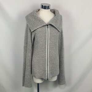 Emporio Armani silver mohair blend zip cardigan
